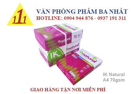 giấy in, giấy a4 70gsm IK Natural