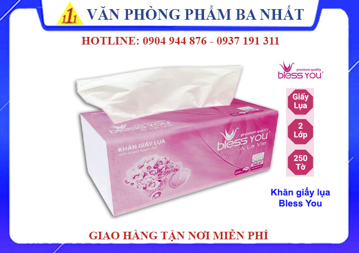 khăn giấy lụa Bless you À La Vie 2 lớp 250 tờ cao cấp