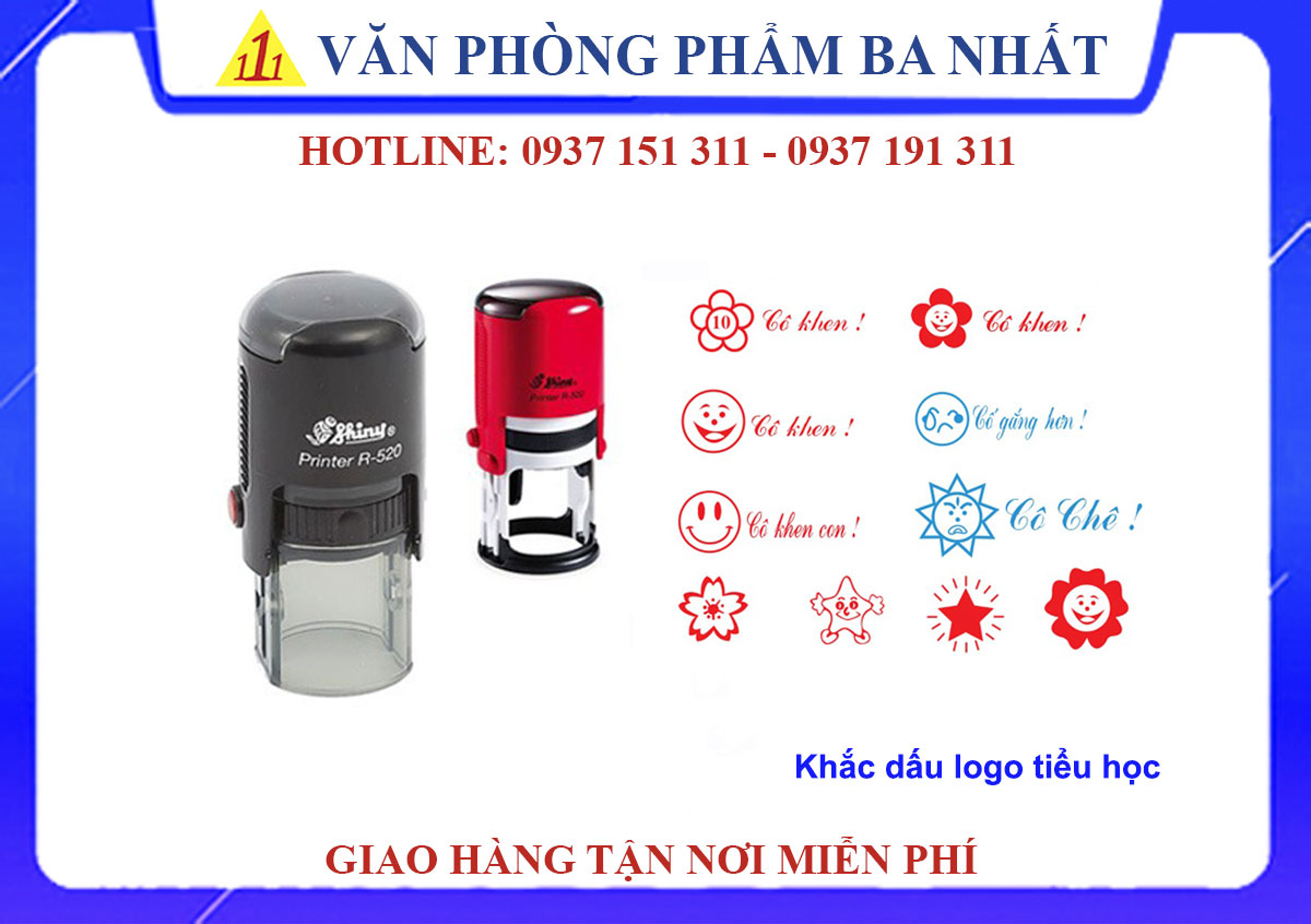 khắc dấu logo tiểu học, khắc dấu logo mầm non