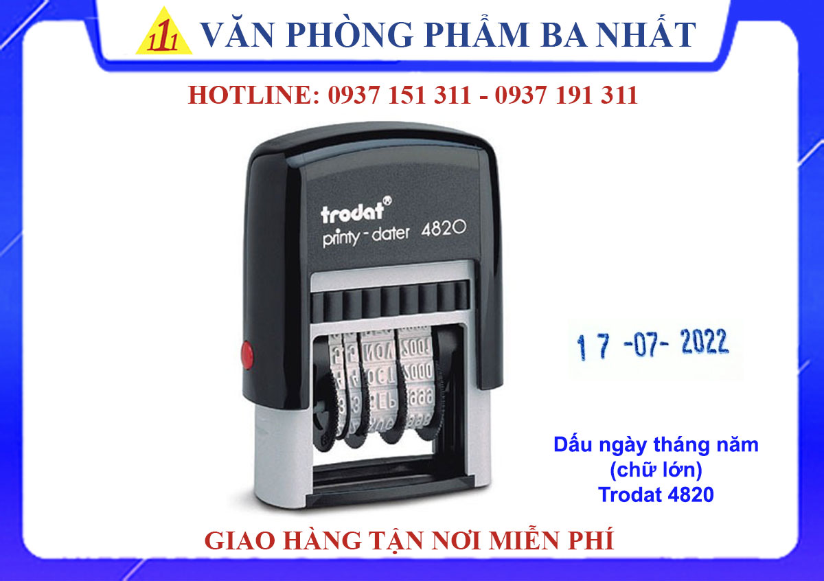 dấu ngày tháng năm Trodat 4820, con dấu ngày tháng năm chữ lớn
